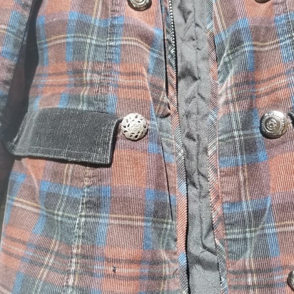 Free People Plaid Corduroy Coat---Size 0 - Picture 7 of 7
